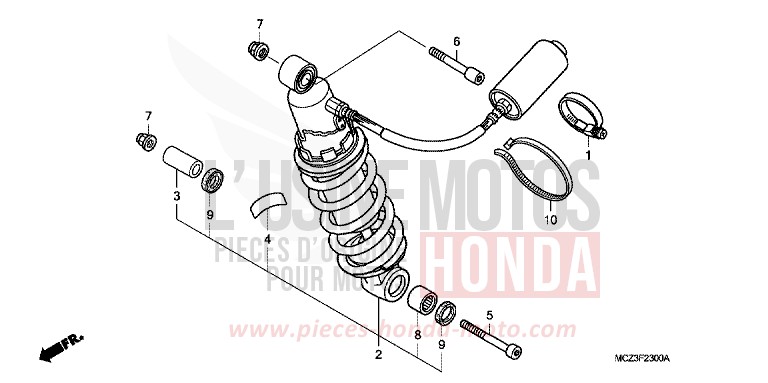 REAR CUSHION for Hornet 900 DEGITAL SILVER METALLIC (NHA30) from 2005
